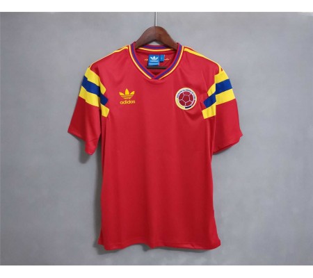 Colombia 1990 World Cup Away Red Soccer Jersey